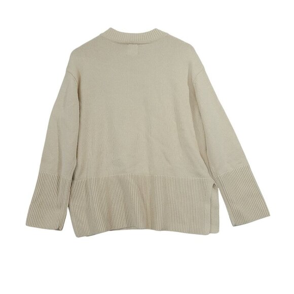 NEW Gap Womens Beige Cotton Knit Pullover Sweater L Long Sleeve Crewneck// 25CT - Picture 2 of 8